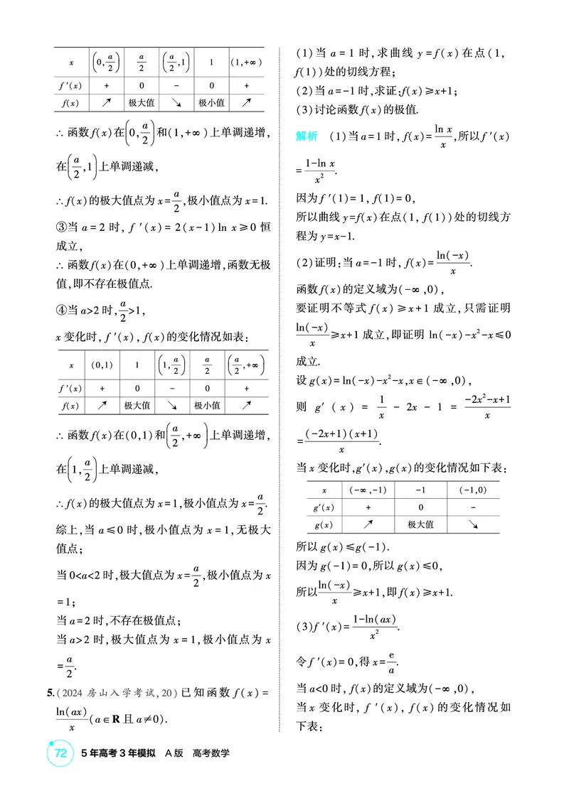 《1_4.2　导数的综合应用_2026版教学资源包_202653高考总复习A版_北京版_2026版.北京版.高考总复习.数学.5·3A版_图书电子资源_专题四导数及其应用_42导数的综合应用_1_精练册PDF》第9页预览