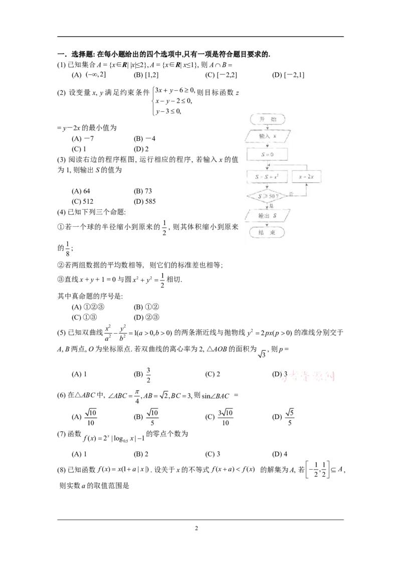 《2013年高考理科数学试题(天津卷)及参考答案_高考一二三轮复习_数学_2027年高考数学专项复习更新中_2008年-2026年数学高考真题-G427_2008-2020年高考_2008-2020年_地方卷_地方卷高考理科数学》第2页预览