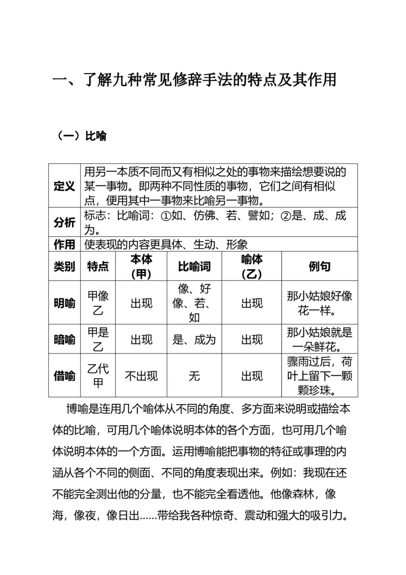 《高考语文专题复习专题十二语言积累、梳理与探究、运用：修辞手法、修辞效果分析_专项复习_2026年-语文专项复习_332026届高考语文语言运用专题全攻略_资料》第4页预览