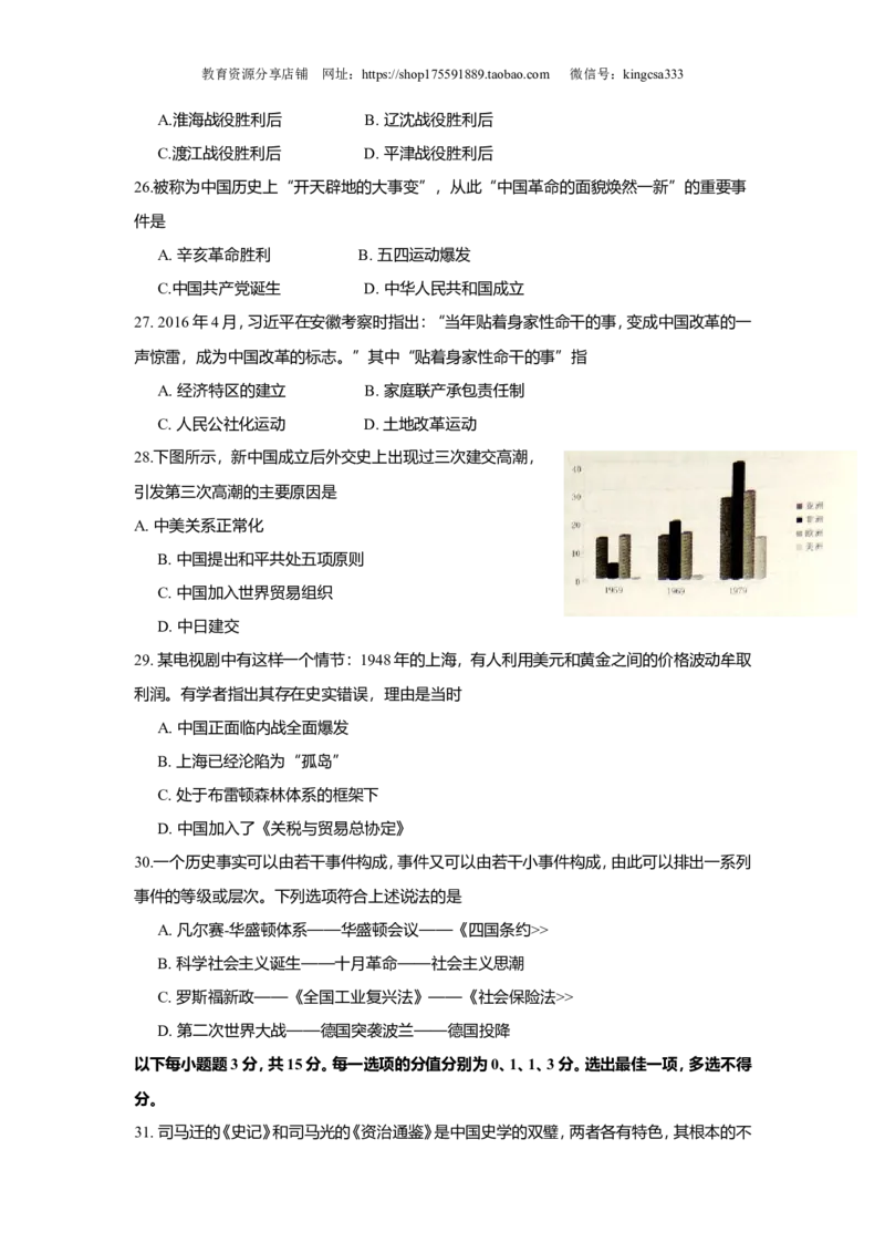 《2016年上海市高中毕业统一学业考试历史试卷（答案版）(1)_高考一二三轮复习_历史_2027年高考历史专项复习_2008年-2026年历史高考真题-G427_2008-2020年高考_地方卷_上海高考历史真题05-17》第5页预览