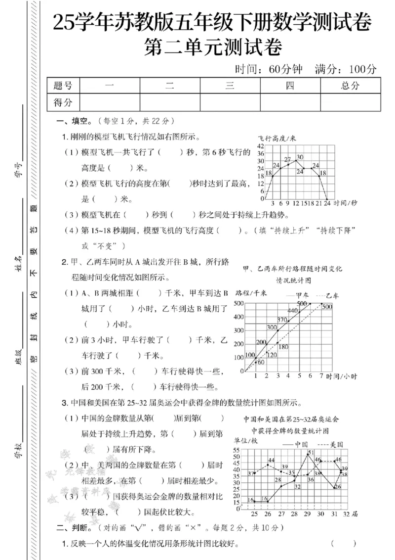《五年级（下）数学第二单元测试卷1《苏教版》_5年级下册同步教辅_5下数学_五下数学苏教版试卷》第1页预览