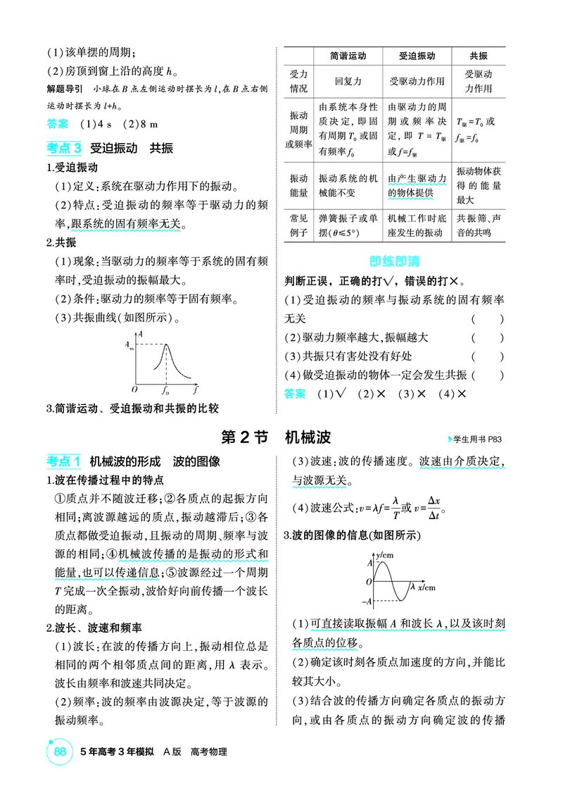 《1_精讲册PDF08-第8章机械振动　机械波_2026版教学资源包_202653高考总复习A版_江苏版_2026版.江苏版.选考总复习.物理.5·3A版_二、教师用书PDF_第8章机械振动机械波_1_PDF教参电子书》第3页预览