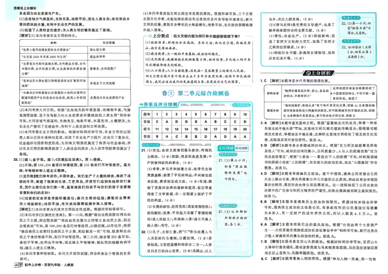 《2026秋《上分卷》9全历史答案及解析_2026秋初中教辅合集_2027上分卷_2026秋《上分卷》9全历史》第4页预览