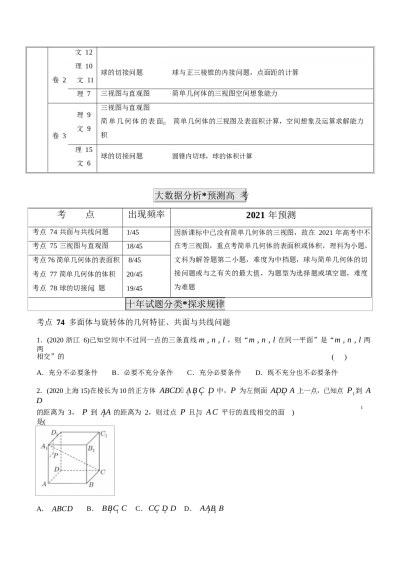 《2011-2020年高考数学真题分专题训练专题22空间几何体及其表面积与体积（学生版）_初高中资料库_高中资料库（转存避免链接过期失效）_高中数学》第4页预览