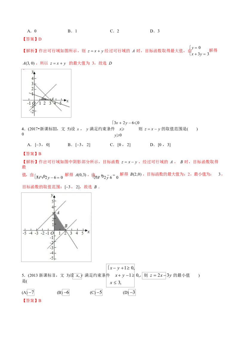 《2011-2020年高考数学真题分专题训练专题21简单线性规划解法（教师版含解析）_初高中资料库_高中资料库（转存避免链接过期失效）_高中数学》第5页预览