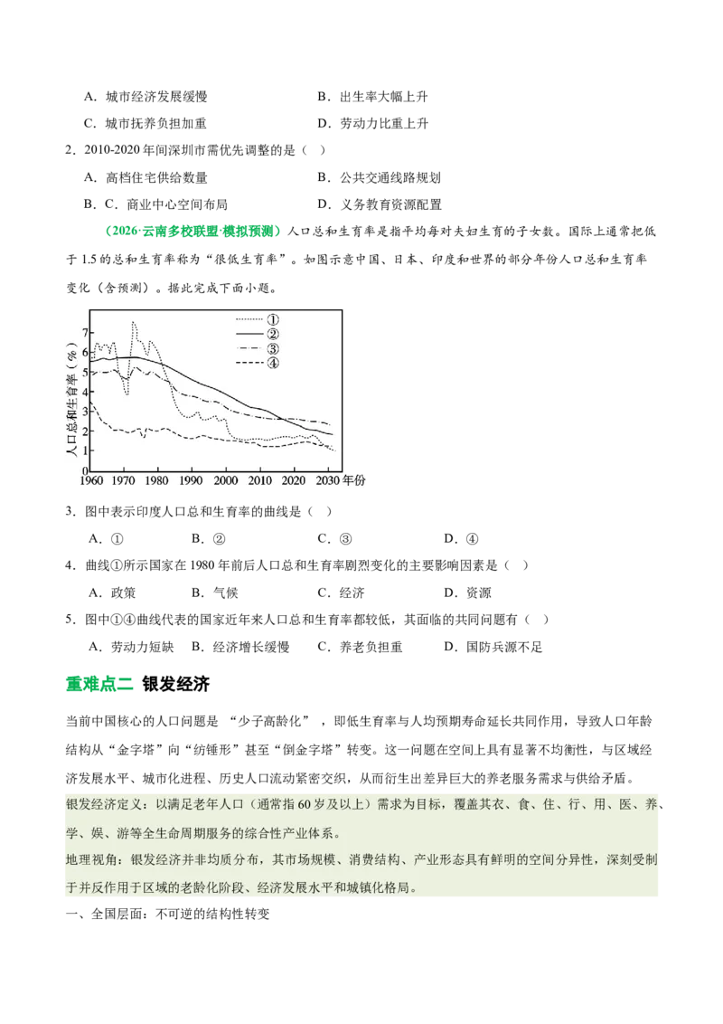 《专题21人口问题与银发经济（重难专练）（全国通用浙江专用）（学生版）_地理_2026年-地理高考专项复习_2026年高考地理重难点讲义专练（新高考通用）-G102_2026版》第8页预览