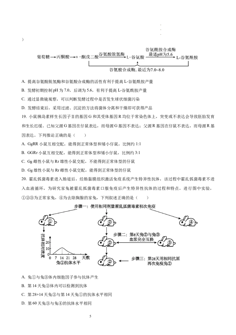 《29_生物（八省联考真题解读，内蒙古）-2025年1月“八省联考”_2026版教学资源包_202653高考总复习A版_新高考_生物_教师A版2026年.新高考版.生物.53_优质模拟题精选（Word）_1_资源拓展》第5页预览