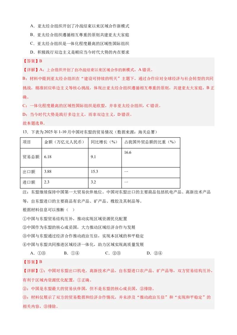 《第四单元国际组织单元测试（解析版）_zheng治_2026年-政治高考二轮复习_42026届高考政治二轮复习统编版法律与生活单元复习练》第7页预览