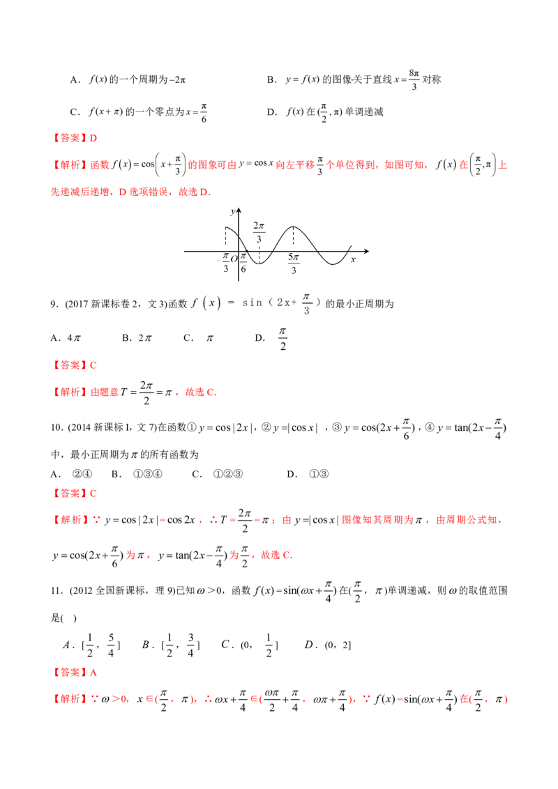《2011-2020年高考数学真题分专题训练专题12三角函数图象与性质（教师版含解析）_初高中资料库_高中资料库（转存避免链接过期失效）_高中数学》第5页预览