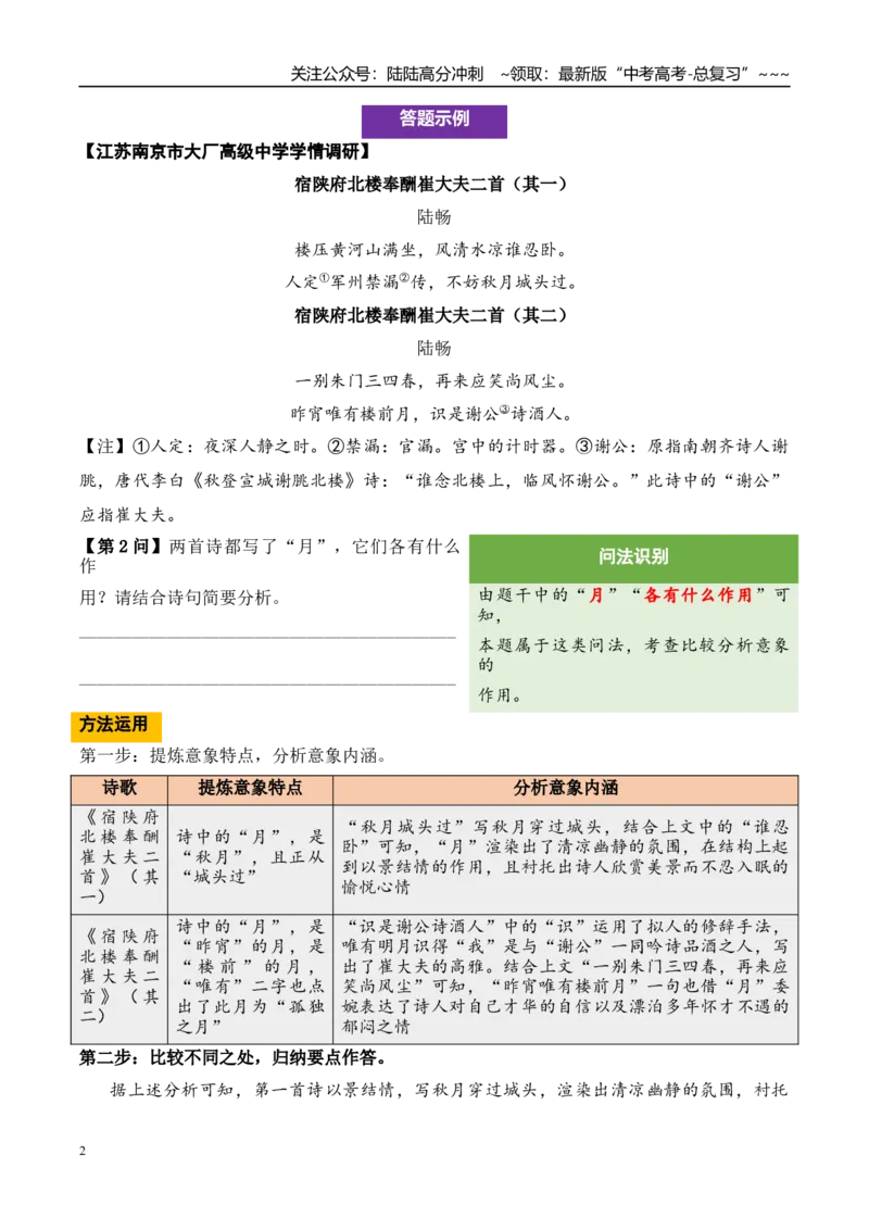 《（古代诗歌阅读）第21问答案版_专项复习_2026年-语文专项复习_2026年新高考语文阅读问法剖析演练-G418_资料_古代诗歌阅读》第2页预览