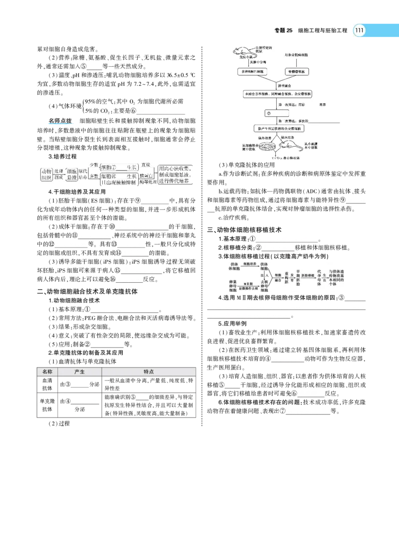 《1_22版专题25　细胞工程与胚胎工程(1)_2023版教学资源包_2023版新高考版选考总复习生物5·3A版_26_专题二十六细胞工程与胚胎工程_7_专题考点精析》第2页预览
