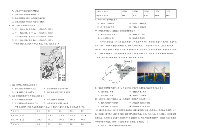 《地理（天津卷）（考试版A3）_地理_2026年-地理高考专项复习_2026年高考第一二三次模拟考试地理-G181_高考地理第一次模拟卷23套_2025版》第2页预览