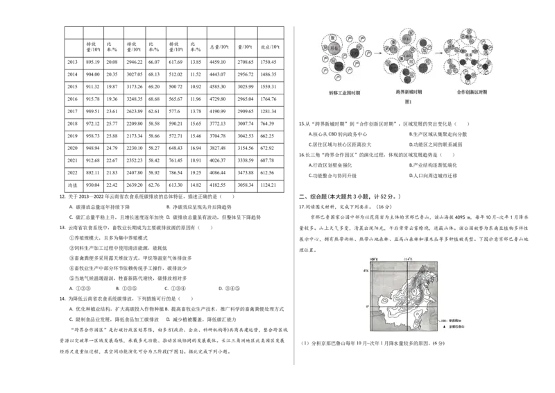 《地理一模提分卷（湖南专用）（考试版A3）_地理_2026年-地理高考专项复习_2026年高考第一二三次模拟考试地理-G181_高考地理第一次模拟卷23套_2026版_地理一模提分卷（湖南专用）》第3页预览