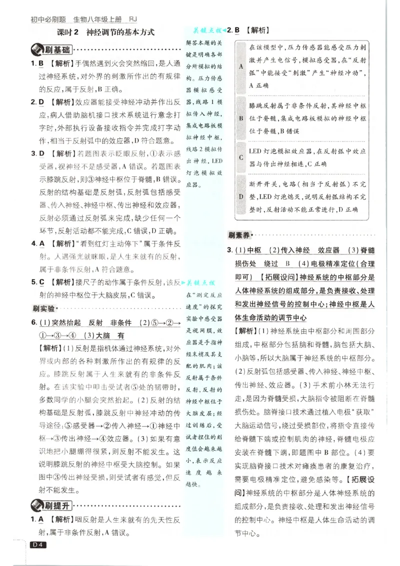 《2026秋《初中必刷题》8上生物（人教）答案_2026秋初中教辅合集_2026秋必刷题_2026秋《初中必刷题》8上_2026秋《初中必刷题》8上生物（人教）》第6页预览