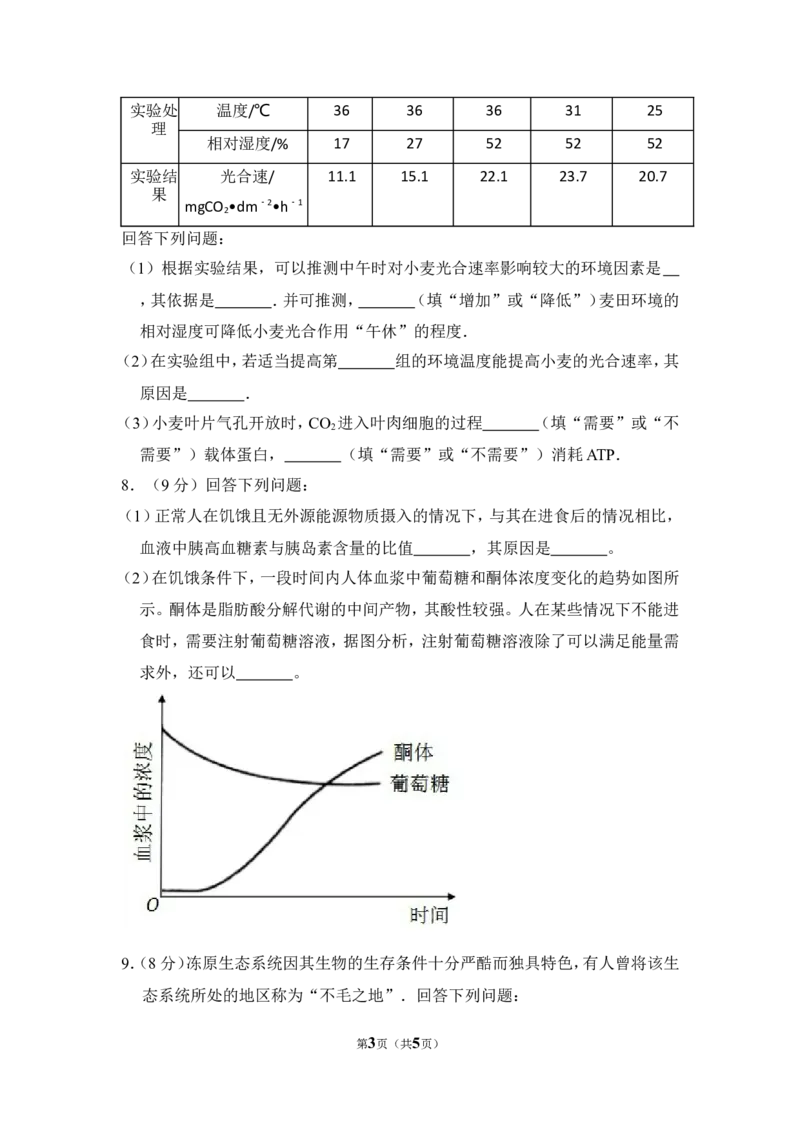 《2016年全国统一高考生物试卷（新课标ⅲ）（原卷版）(1)_高考一二三轮复习_生物_2027年高考生物专项_2008年-2026年生物高考真题-G427_2008-2020年高考_全国卷_A4word版》第3页预览