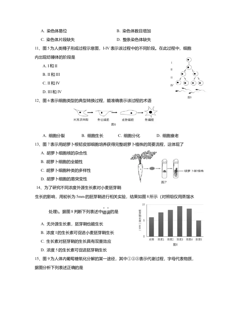 《2017年上海市高中毕业统一学业考试生物试卷（答案版）(1)_高考一二三轮复习_生物_2027年高考生物专项_2008年-2026年生物高考真题-G427_2008-2020年高考_地方卷_上海高考生物真题01-20》第3页预览