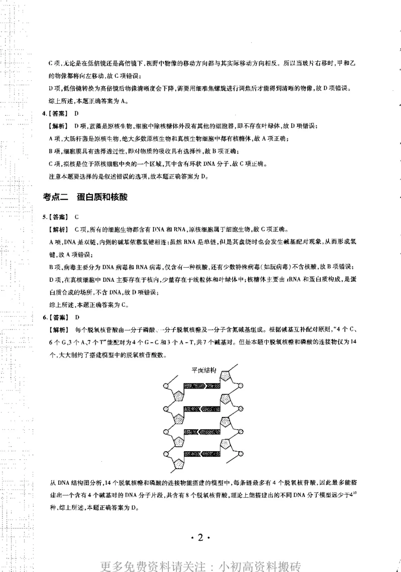 《18高中生物——猿题库——小猿热搜——高考生物典型题300（答案册）_初高中资料库_高中资料库（转存避免链接过期失效）_高中生物》第6页预览