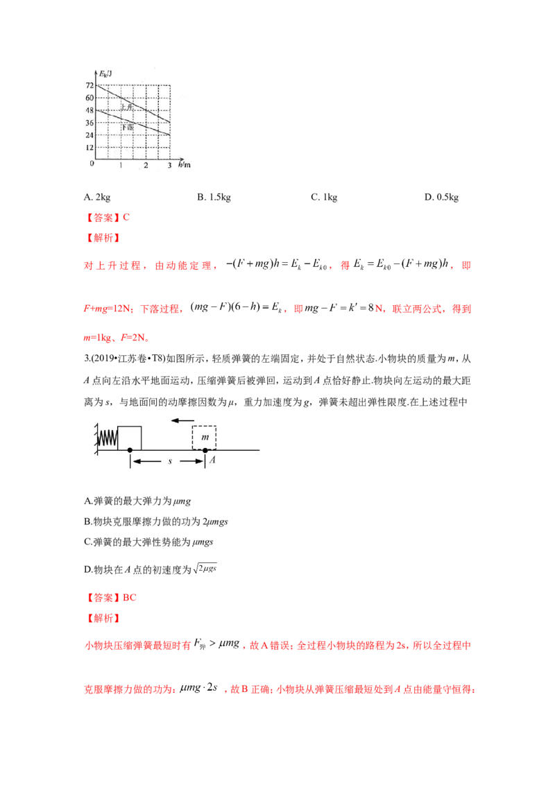《2010-2019年高考物理真题分专题训练专题07功、能（教师版含解析）_初高中资料库_高中资料库（转存避免链接过期失效）_高中物理》第2页预览