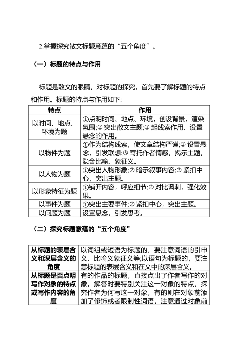 《高考语文复习：专题八散文阅读--挖掘散文的标题意蕴_专项复习_2026年-语文专项复习_92026届高考语文模块复习指南》第3页预览