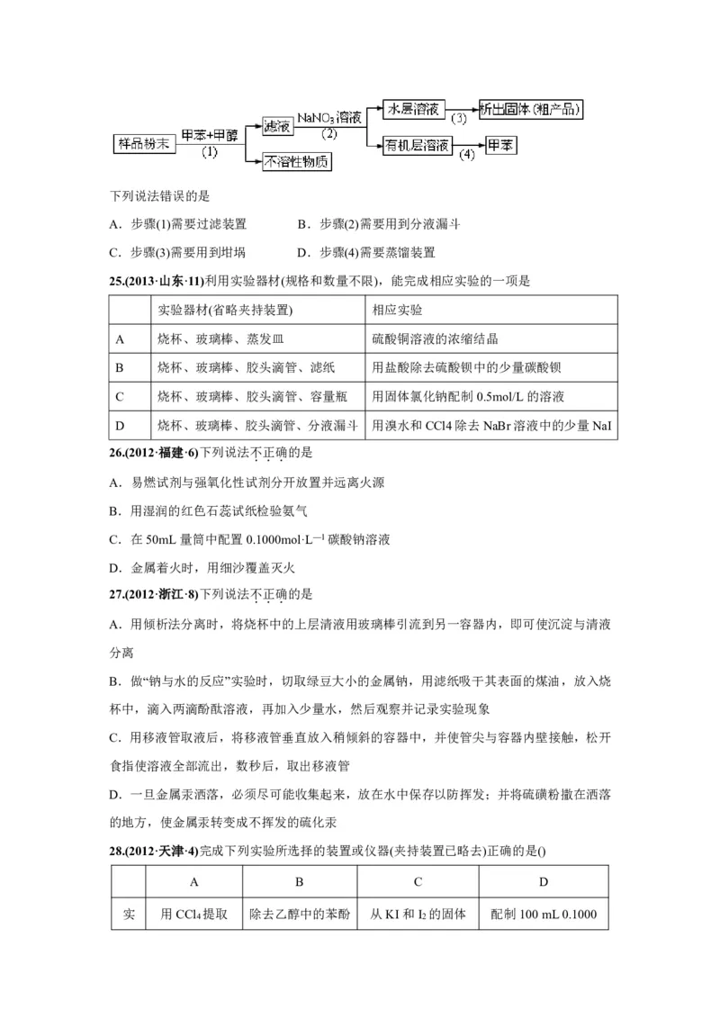 《2010-2019年高考化学真题分类训练专题14化学实验基本方法（学生版不含答案）_初高中资料库_高中资料库（转存避免链接过期失效）_高中化学》第8页预览