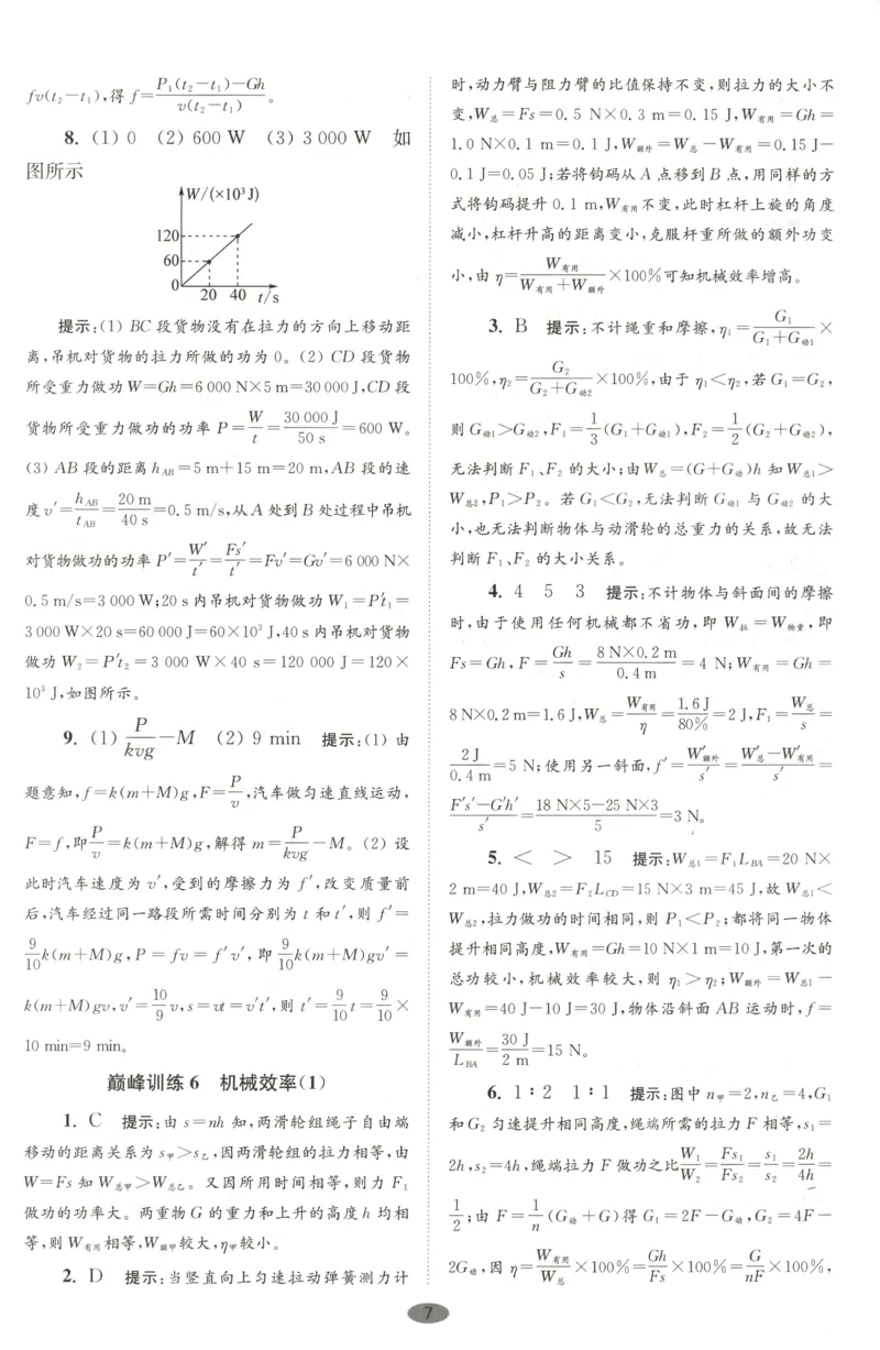 《2026秋《小题狂做巅峰版》9上物理（苏科版）答案_2026秋初中教辅合集_2026秋小题狂做_2026秋《小题狂做•巅峰版》9上物理（苏科版）》第9页预览