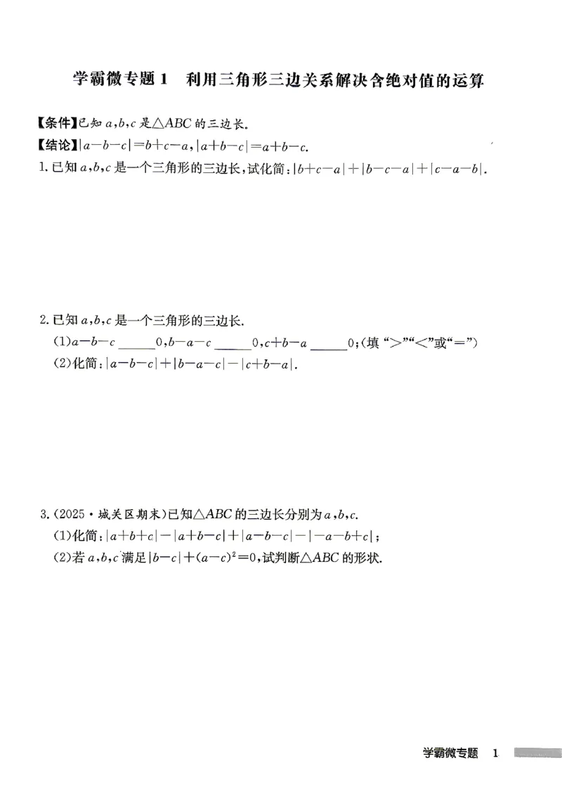 《2027《初中数学•启东作业本》8上(人教)学霸微专题_2026秋初中教辅合集_2027《龙门慧学•启东中学作业本》8上（数学）（人教版）》第3页预览
