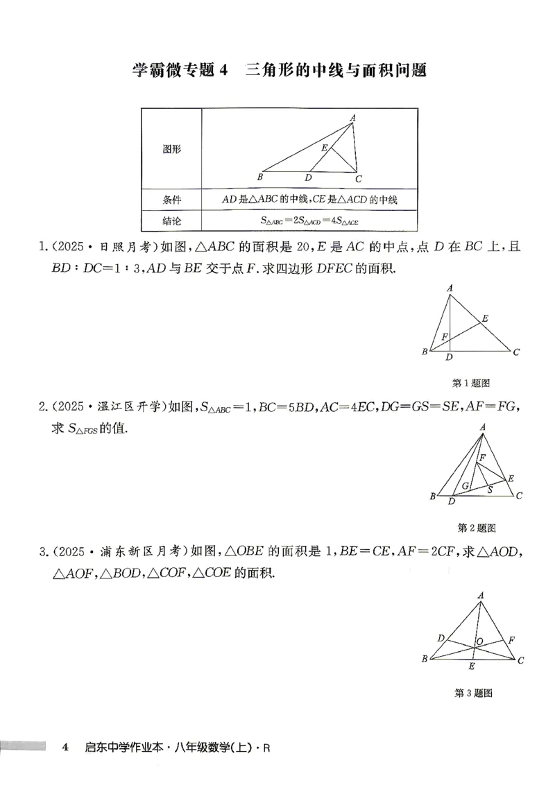 《2027《初中数学•启东作业本》8上(人教)学霸微专题_2026秋初中教辅合集_2027《龙门慧学•启东中学作业本》8上（数学）（人教版）》第6页预览