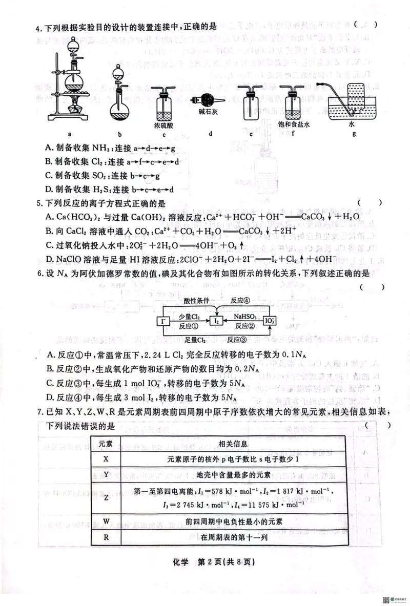 《29_河北省衡水中学2025届高三上学期综合素质评价(三)化学试题_2026版教学资源包_202653高考总复习A版_山东版_2026版.山东版.选考总复习.化学.5·3A版_四、优质模拟题精选_1_资源拓展》第2页预览