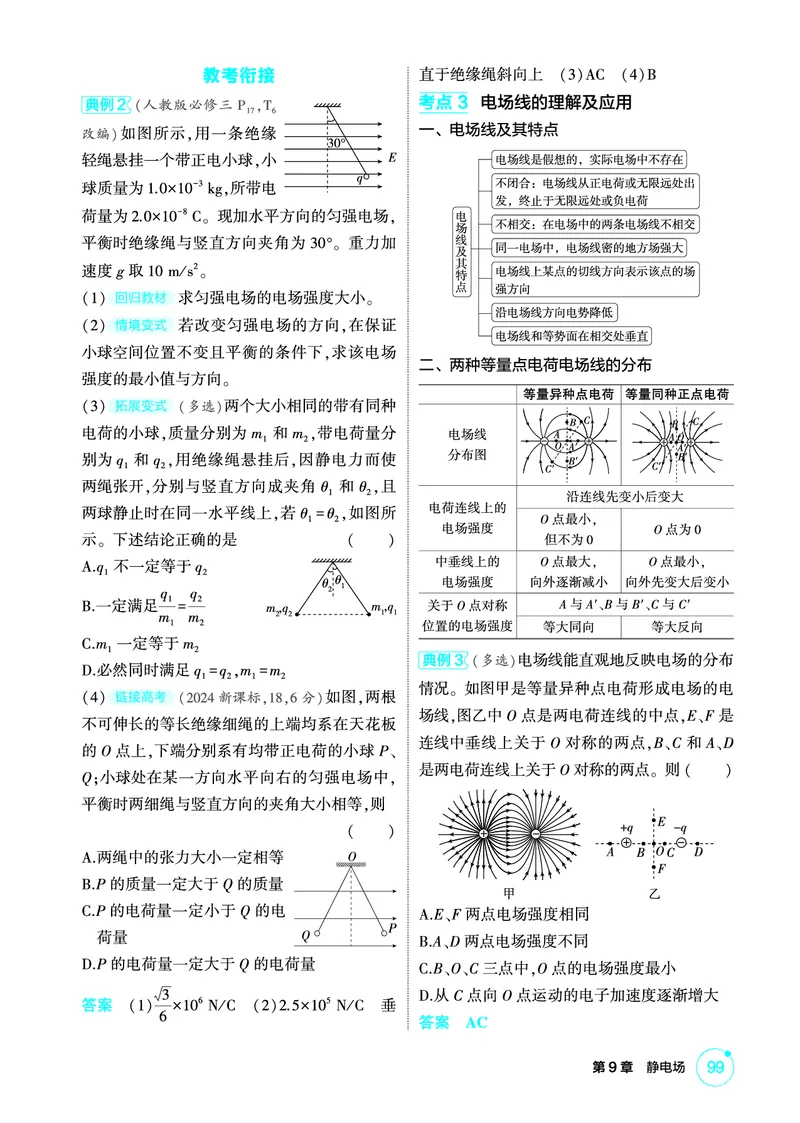 《1_精讲册PDF09-第9章静电场_2026版教学资源包_202653高考总复习A版_新高考_物理_教师A版2026年.新高考版.物理.53_二、教师用书PDF_第9章静电场_2_精讲册PDF》第2页预览