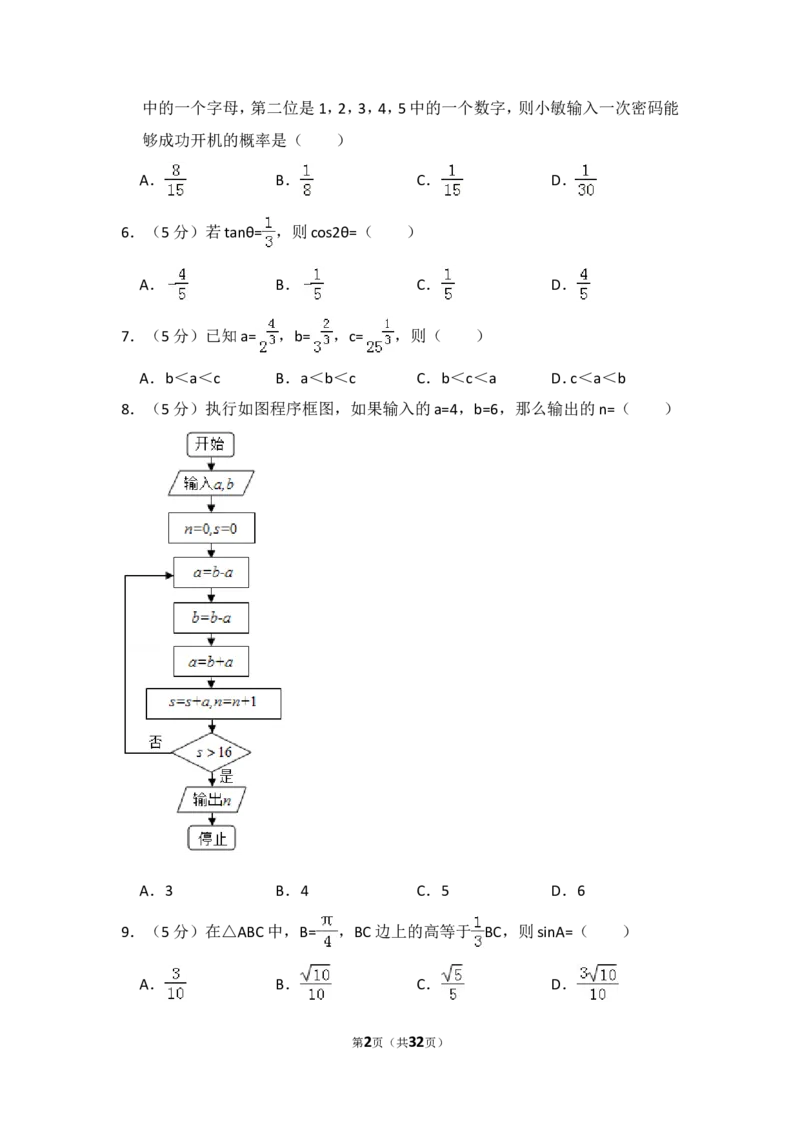 《2016年全国统一高考数学试卷（文科）（新课标ⅲ）（含解析版）_高考一二三轮复习_数学_2027年高考数学专项复习更新中_2008年-2026年数学高考真题-G427_2008-2020年高考_2008-2020年_全国卷_365》第2页预览