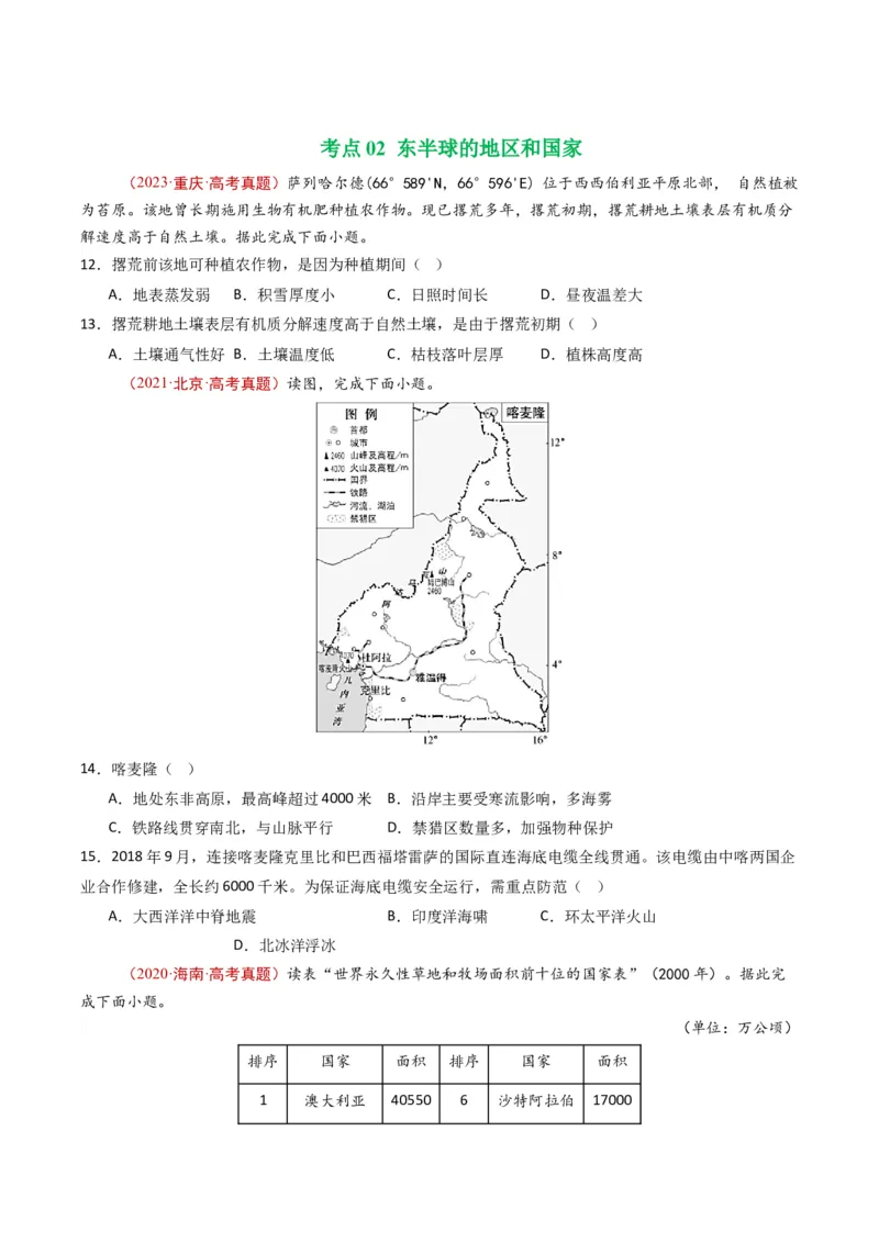 《专题19世界地理（全国通用）（学生版）_地理_2026年-地理高考专项复习_十年（2016-2025）高考地理真题分类汇编（全国通用）-G15》第4页预览