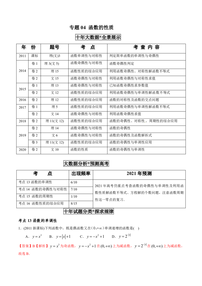 《2011-2020年高考数学真题分专题训练专题04函数的性质（教师版含解析）_初高中资料库_高中资料库（转存避免链接过期失效）_高中数学》第1页预览