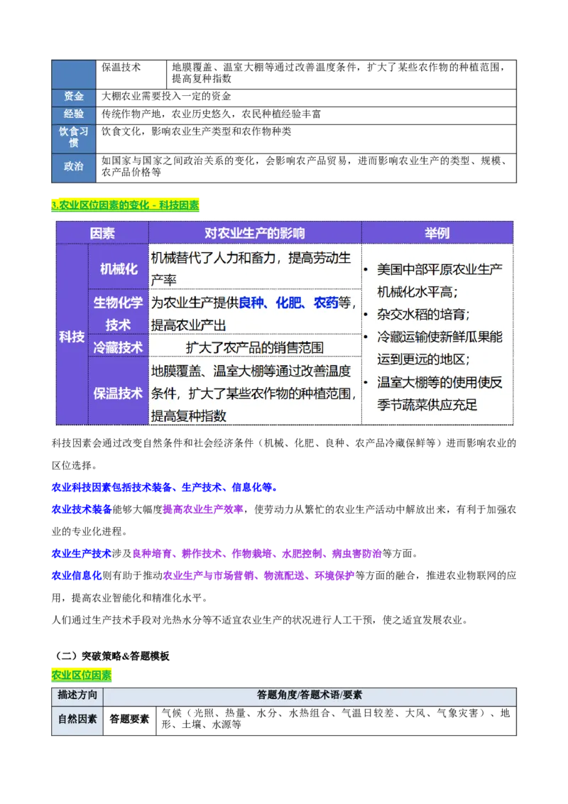 《专题07农业（知识·方法·能力清单）（全国通用）（学生版）_地理_2026年-地理高考二轮复习_2026年高考地理二轮复习知识清单（全国通用）-G448_2026版》第4页预览
