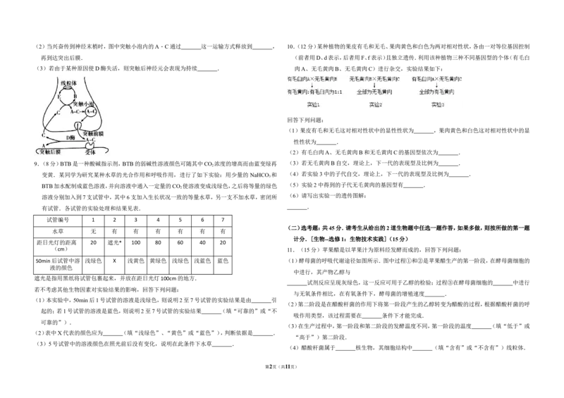 《2016年全国统一高考生物试卷（新课标ⅱ）（含解析版）(1)_高考一二三轮复习_生物_2027年高考生物专项_2008年-2026年生物高考真题-G427_2008-2020年高考_全国卷_A3word版》第2页预览