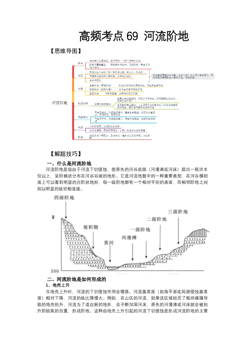 《高频考点69河流阶地_地理_2026年-地理高考专项复习_42026年高考地理高频考点专项突破思维导图+解题技巧+专项突破》第1页预览