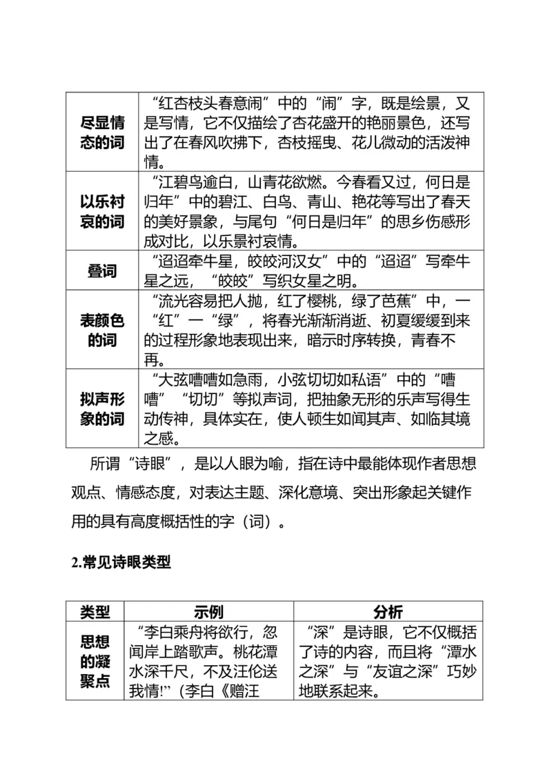 《高考语文专题复习专题五古代诗歌阅读：品味炼字、炼句之妙（含诗眼）_专项复习_2026年-语文专项复习_312026届高考语文古代诗歌专题全解_资料》第5页预览