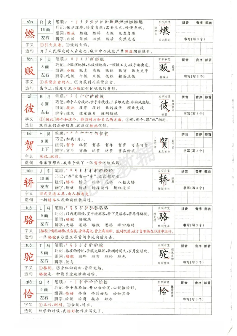 《六年级（下）语文字词预习册_6年级下册同步教辅_6下-语文_六下语文专项练习》第2页预览