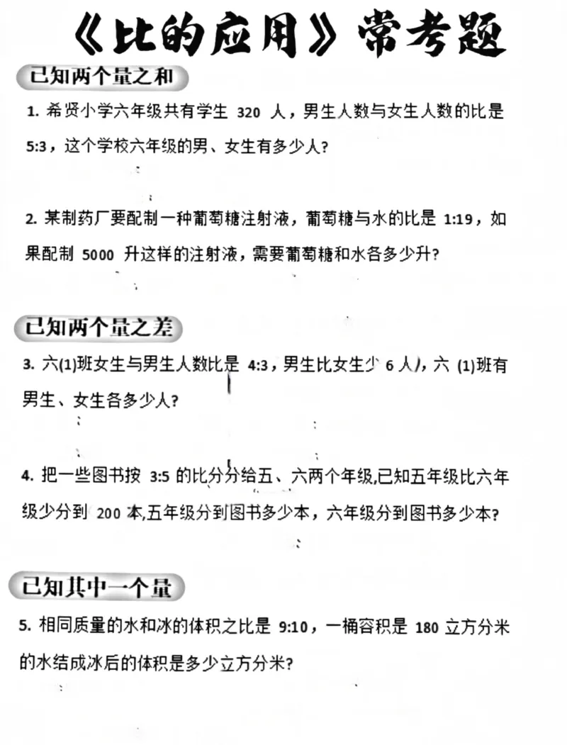 《六上比的应用题型汇总_6年级上册同步教辅_6上数学_六上数学通用重点必背资料+专项》第1页预览