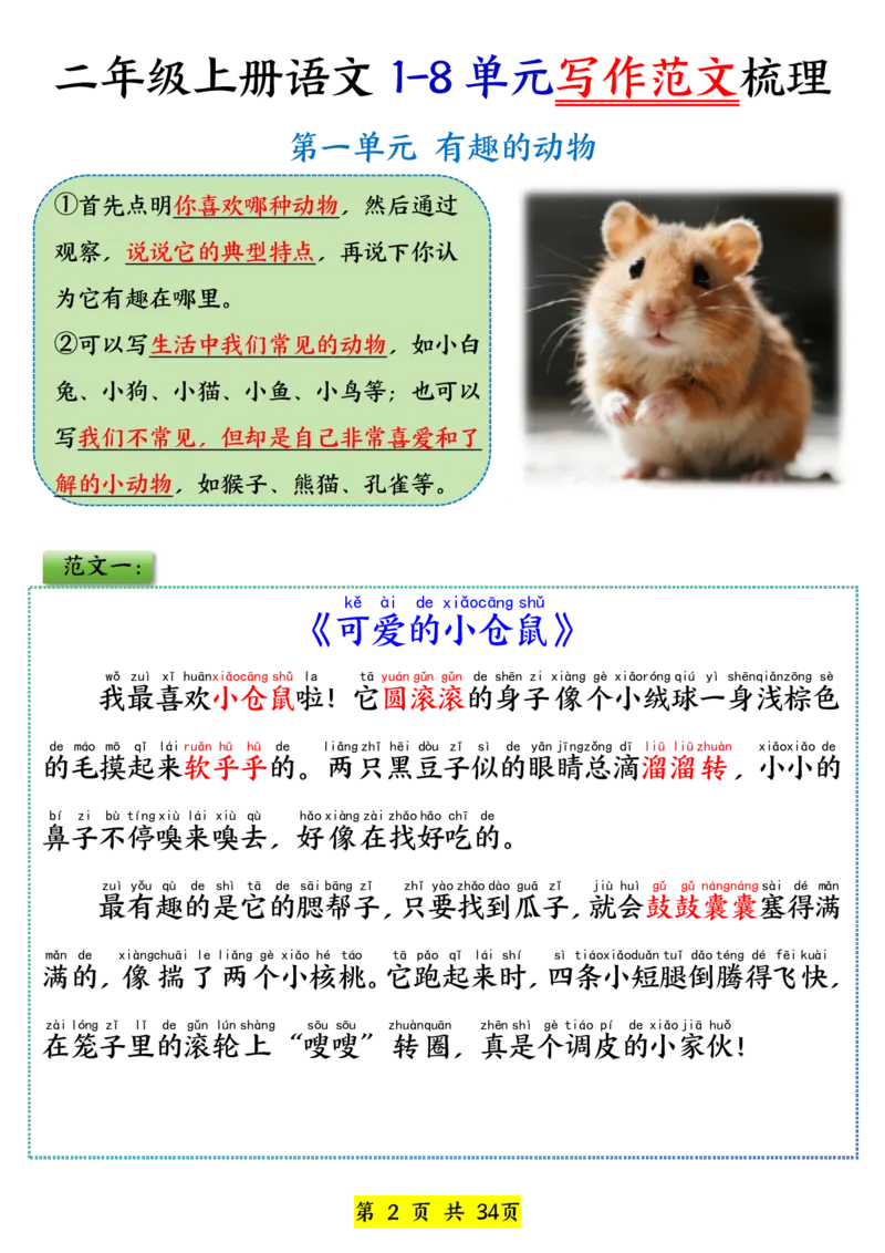 《新版•2上语文《1-8单元看图写话范文》_26秋小学语文《精选合集》_新版•2年级语文《精选合集》上册_新版•2上语文《看图写话》》第2页预览