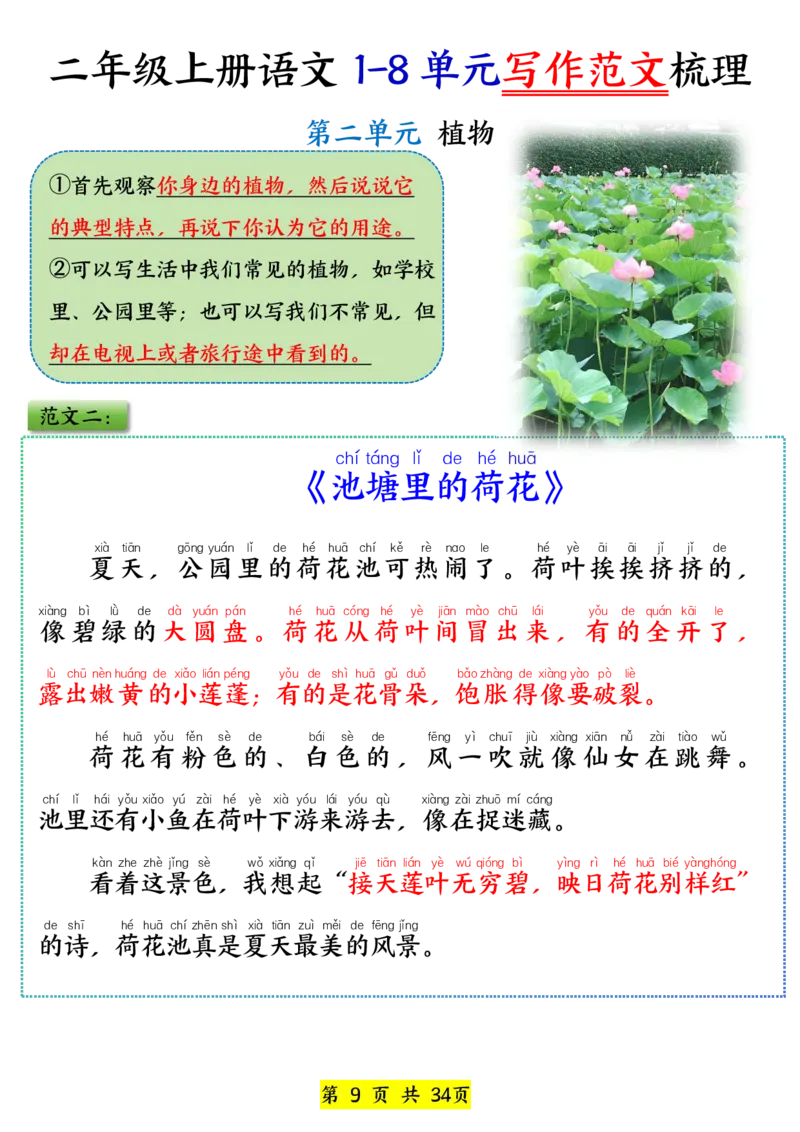 《新版•2上语文《1-8单元看图写话范文》_26秋小学语文《精选合集》_新版•2年级语文《精选合集》上册_新版•2上语文《看图写话》》第9页预览