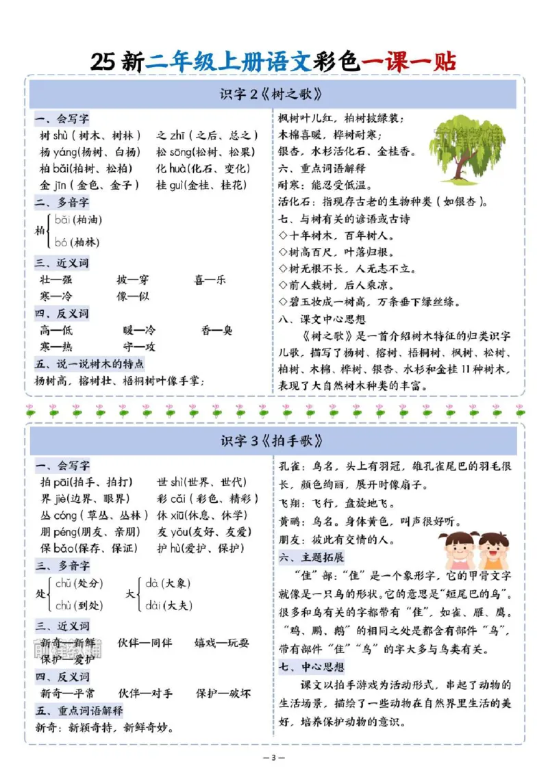 《新版•2上语文《1~8单元彩色一课一贴》_26秋小学语文《精选合集》_新版•2年级语文《精选合集》上册_新版•2上语文《生字字帖》》第3页预览