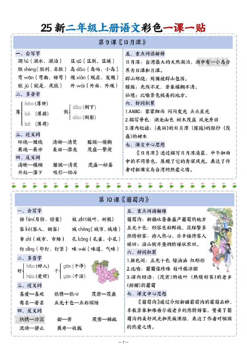 《新版•2上语文《1~8单元彩色一课一贴》_26秋小学语文《精选合集》_新版•2年级语文《精选合集》上册_新版•2上语文《生字字帖》》第7页预览