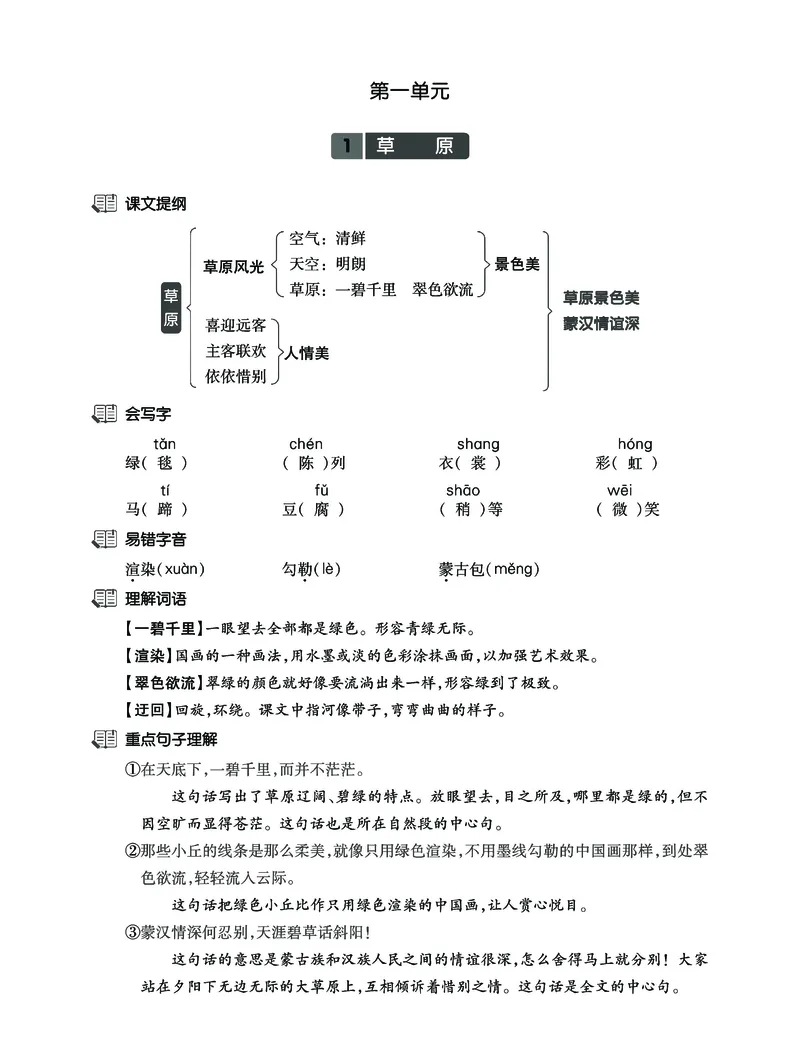 《六上语新课《课文知识梳理》必背卷共40页_6年级上册同步教辅_6上语文_六上语文重点必背资料》第1页预览
