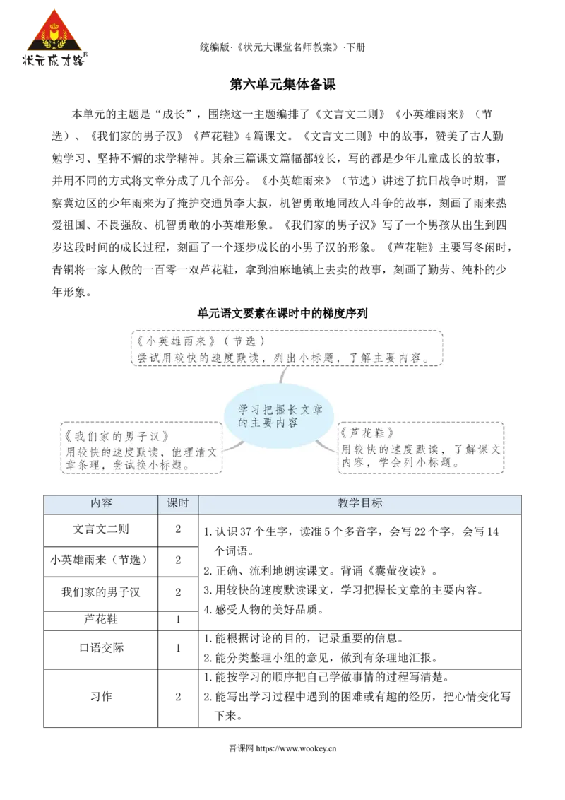 《18文言文二则新学习单教案_26春小学语数英道科各版本《课件+教案》_26春1-6年级下册语文教案课件_语文《状元大课堂课件+教案》26春_4年级语文《状元大课堂课件+教案》26春》第1页预览