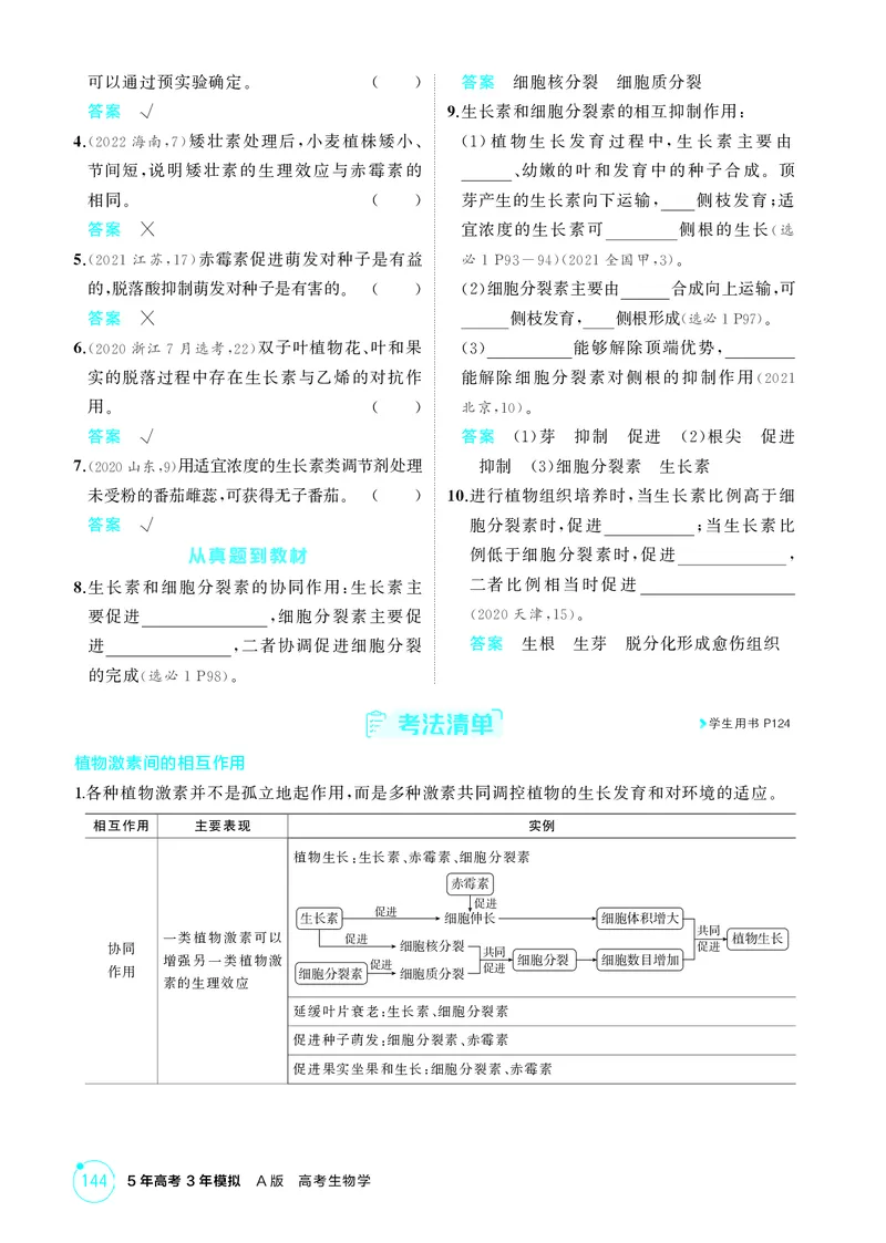 《2_精讲册-第17章植物生命活动的调节_2026版教学资源包_202653高考总复习A版_湖南版_2026版.湖南版.选考总复习.生物.5·3A版_第3部分稳态与调节_第17章植物生命活动的调节(1)_4_PDF教参电子书》第5页预览