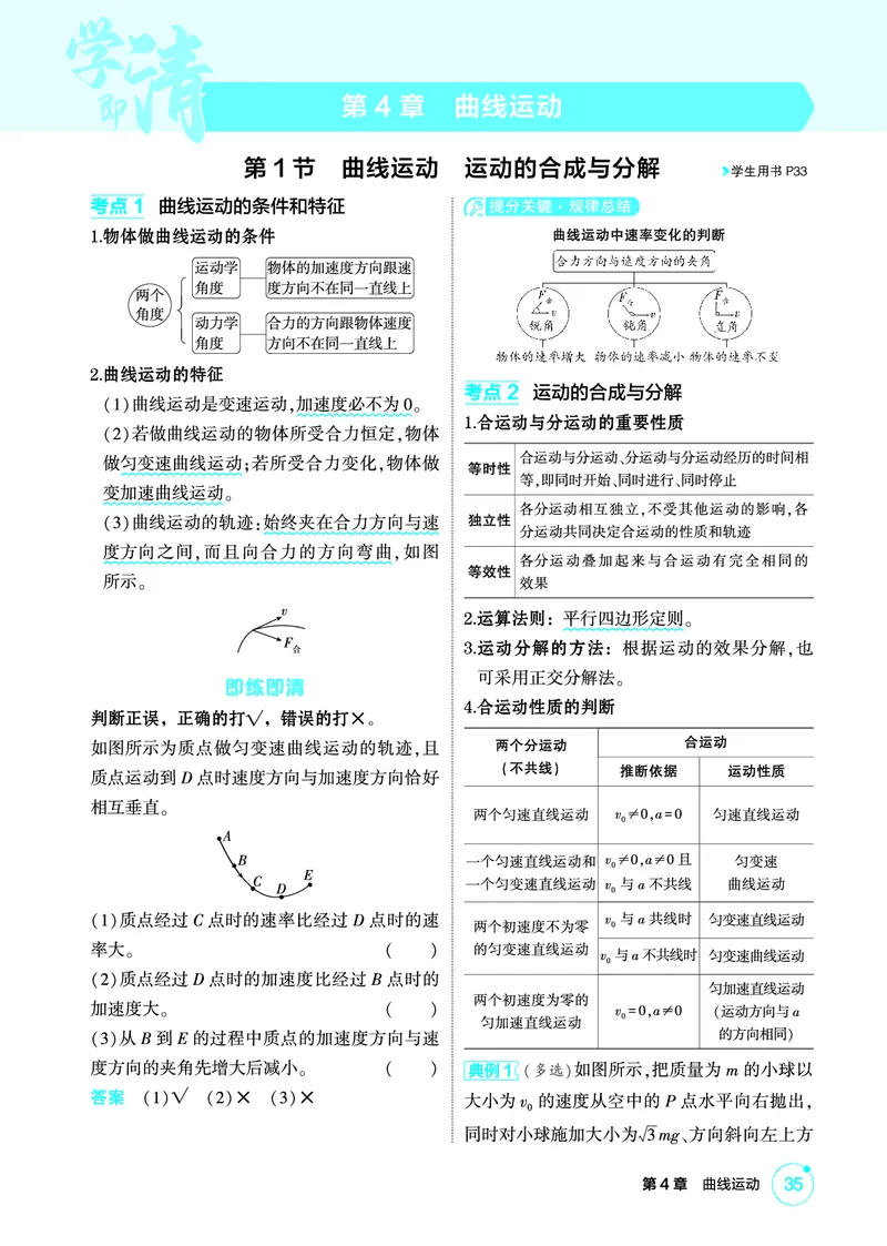 《2_精讲册第4章曲线运动_2026版教学资源包_202653高考总复习A版_广东版_2026版.广东版.选考总复习.物理.5·3A版_二、教师用书PDF_第4章曲线运动_1_PDF教参电子书》第1页预览