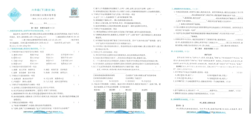 《六下语文-孟建平各地期末试卷精选整理(1)_6年级下册同步教辅_6下-语文_六下语文单元+期中+期末卷_六下语文期末卷》第8页预览