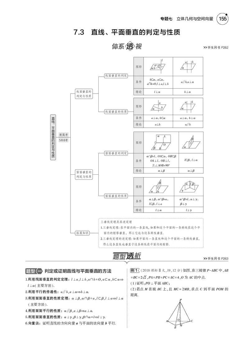 《1_7.3直线、平面垂直的判定与性质_2025版教学资源包_（总复习系列）2025版《5年高考3年模拟》新高考版B版（⭐全科）_2025版.新高考新教材版.高考总复习.数学.5·3B版_图书电子资源》第1页预览