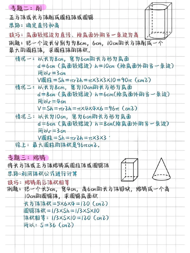 《六年级下册数学圆柱圆锥5大类型经典题型_6年级下册同步教辅_6下-数学_六下数学通用重点必背资料+专项》第2页预览