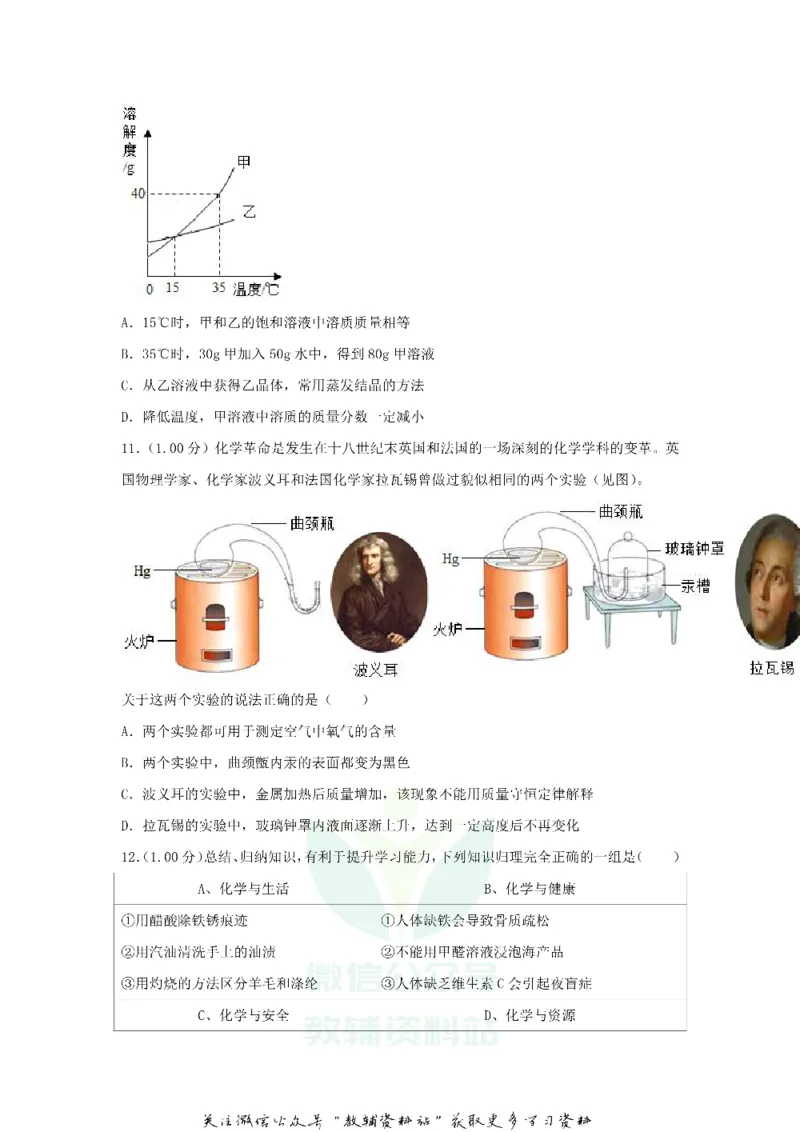《2018江苏省无锡市中考化学真题及答案_初高中资料库_初中资料库（转存避免链接过期失效）_初中化学》第3页预览